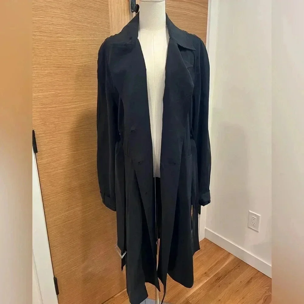 LITA by Ciara Elevate Trench Coat Black Size Medium - Picture 6 of 9